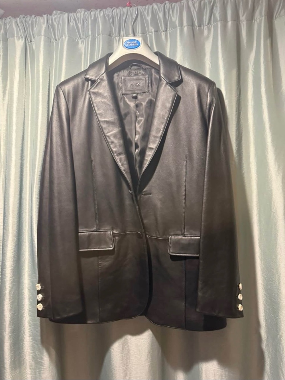 Apt. 9 Black Leather Blazer - Tailored Single-Breast Sport Coat